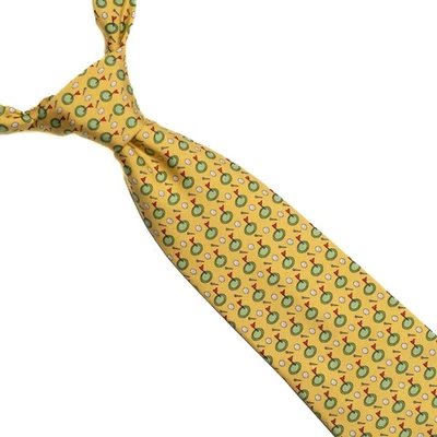 Corbata de seda Vineyard Vines Marta's Vineyard amarilla para golf novedad hecha en EE. UU. 60x3,75 Foto 1 de 4
