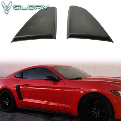 Fits 15-23 Ford Mustang Coupe Side Window Louvers GT Style Quarter Cover Vent PU - Image 1 of 4