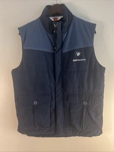BMW Motorrad Gilet Vest Men's M Body Warmer Blue Padded Snap Zip Closure Lined - Picture 1 of 6