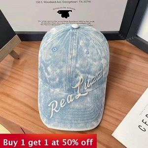 Adjustable Fashion Denim Baseball Cap Outdoor Travel Visor Stylish Trendy Hat - Picture 1 of 10