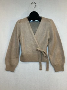 PARIS ATELIER & OTHER STORIES WOOL/ MOHAIR BEIGE WRAP CARDIGAN SIZE S - Picture 1 of 9