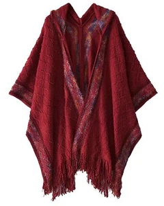 Women Hoodies Shawls Wraps Lightweight Open Front Poncho Cape Knitted Oversiz... - Picture 1 of 9