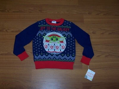 Size (4) Boys Christmas Sweater Jumping Beans Star Wars Mandalorian Child - Image 1 of 4
