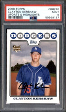 2008 TOPPS UPDATE & HIGHLIGHTS #UH240 CLAYTON KERSHAW - ROOKIE CARD - MINT PSA 9