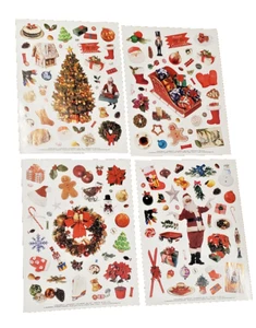 4 Seiten schöne AKTUELLE Weihnachten Themen Aufkleber 8,5"x11" über 120 Stck., NEU - Bild 1 von 5