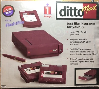 Iomega Ditto Max 10609 With Flash File 10617 Circa 1993 - Image 1 of 4