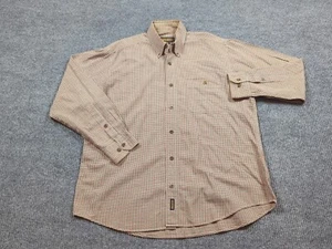 Woolrich Shirt Men XL Red Green Long Sleeve Button Pocket Cotton Check - Picture 1 of 7