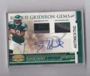 TONY HUNT 2007 GRIDIRON GEAR-ROOKIE GRIDIRON GEMS DUAL JERSEY ROOKIE AUTO-#'D/50 - Picture 1 of 22