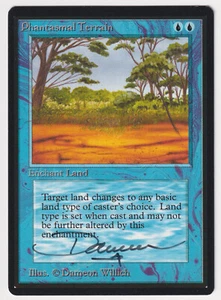 Signed Phantasmal Terrain NM Beta Limited Artist Dameon Willich 1993 MTG Magic! - Picture 1 of 2