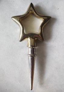 Massiver Messing Stern & Edelstahl Parfümflasche/Kolbenstopper - Bild 1 von 2