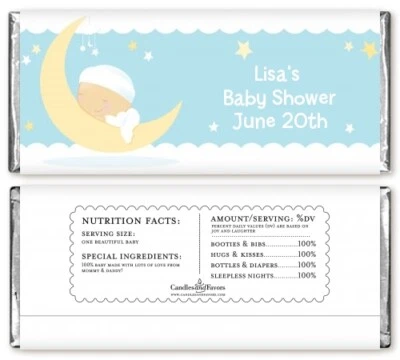 Over the Moon Boy - Personalized Baby Shower Candy Bar Wrappers - Candy favor - Image 1 of 2