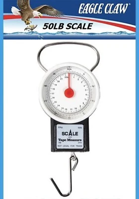 EAGLE CLAW 50LB SCALE WITH 39" MEASURING TAPE #04070-003 NEW! - Image 1 of 2