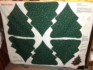VIP Cranston Print Holly Tree Fabric Panel cut out 3D Christmas Centerpiece - Picture 1 of 1
