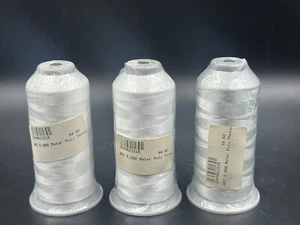 2-ARC 100% Polyester Embroidery Machine Thread (40wt- 5000M) White And Gray - Picture 1 of 3