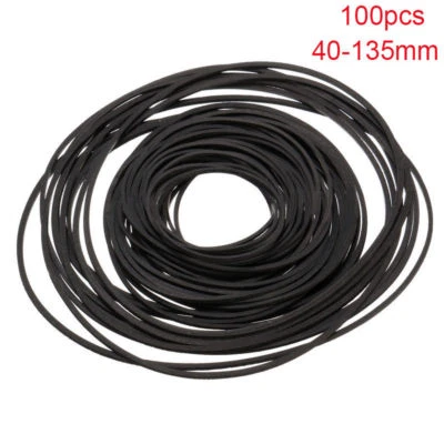 100Pcs Universal Cassette Tape Machine Belts Assorted Common Square Rubber Belt - Image 1 of 4