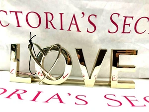 Victoria's Secret GOLD LOVE HEART BOOKEND Shelf Table Decor SOLD OUT NWT - Picture 1 of 5