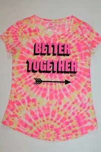 Justice Better Together Pink Tie Dye Tee Shirt Top Girl Size 8 - Picture 1 of 1