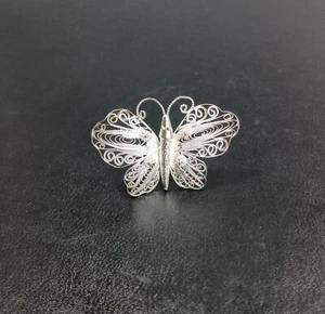 Sterling Silver Filigree Butterfly Brooch Pin Mesmerizing Butterfly C Clasp VTG - Picture 1 of 7