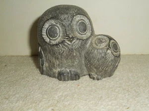 Original WOLF EULE Skulptur Vintage handgeschnitzt Speckstein Figur Kanada - Bild 1 von 12