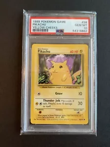 Pokémon Pikachu Base Set Ilimitado 58/102 PSA 10 (54318862) - Imagen 1 de 2