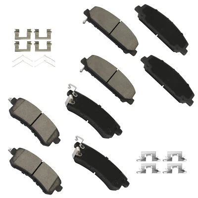 8PCS Front + Rear Slotted Ceramic Brake Pads Set for INFINITI QX56 QX80 ARMADA - Image 1 of 4