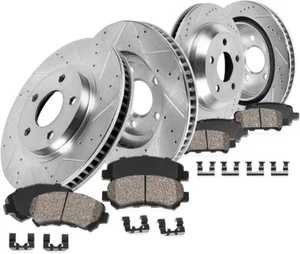 Front and Rear Brake Kit for CL 1998 1999 2000 2001 2002 Honda Accord Drilled an - Picture 1 of 5