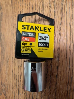 Stanley 3/8" Drive SAE 6 Point 88-162  3/4 Socket  Lifetime Warranty - Image 1 of 2
