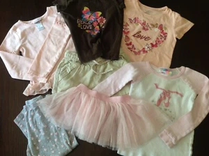 girls clothing lot size 4, color theme Pastels & Neutrals, butterflies, dance - Picture 1 of 11