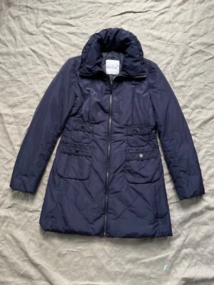 Moncler Beynac Mujer Plumón Azul Marino Chaqueta Larga Talla 2/M Foto 1 de 4