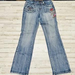 Request Size 32 Denim Jeans Straight Leg Bling Women's 32x32 Pants - Picture 1 of 12
