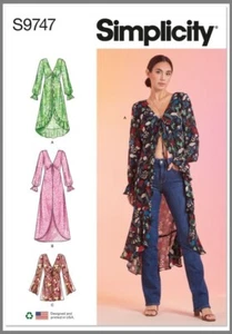 Chaqueta ligera Simplicity Pattern 9747 Misses & Plus Size Dusters en 3 longitudes nueva - Imagen 1 de 6