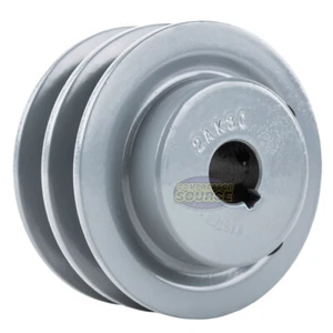 3" Cast Iron 7/8" Shaft Pulley Sheave Single 2 Groove V Style A Belt 4L - Picture 1 of 7