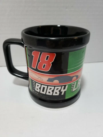 Bobby Labonte #18 Nascar Souvenir coffee mug black 12oz Cover