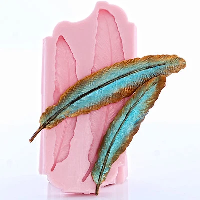 Molde de plumas de silicona para usar con molde de arcilla epoxi polímero de chocolate fondant (724 Foto 1 de 4