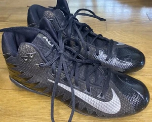 Nike Alpha Menace Pro Mid TD Black Silver Men's Sz 8  880410-010 Football Cleats - Picture 1 of 13