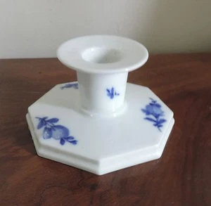 Danish Royal Copenhagen Porcelain Candlestick Blue & White Flowers Denmark - Picture 1 of 8