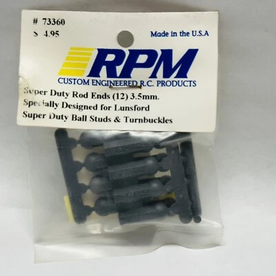 RPM Super Duty Rod Ends 3.5mm Dark Gray 12pcs Lunsford 73360 RC Part NEW - Image 1 of 4