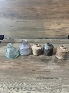 Antique InkWells Lot 5 Pcs - Bild 1 von 17