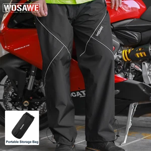 WOSAWE Pantaloni da Pioggia Moto Uomo Donna Impermeabili Cerniera Tasche Portaoggetti - Foto 1 di 13