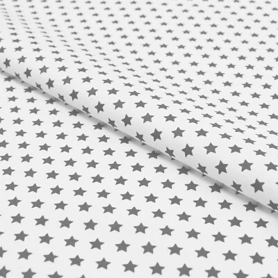 Sterne Stoff Meterware Grau auf Weiß Baumwolle Deko Dirndl Kinder Bekleidung - Bild 1 von 3