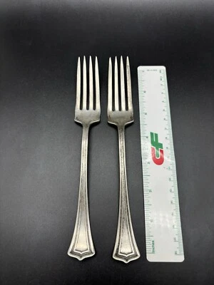 批量 2 件 (TWO) 1881 年 Rogers A1 Scotia 晚餐叉 镀银餐具 7 — 第 1/4 张图片