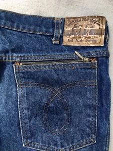 Vintage Pooh Jeans made in Italy Waist 34 Zipper Pocket Retro - Picture 1 of 9