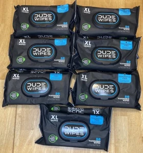 DUDE Flushable Wipes XL Fragrance Free 50ct. Packs NEW Lot of 7 (350 Total) - Picture 1 of 3