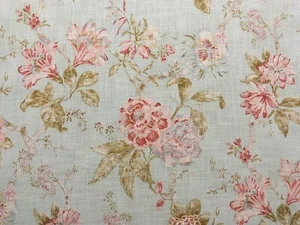 LINWOOD ‘Tresco’ CURTAIN CUSHION BLIND FABRIC DESIGN LINEN BLEND 3.5M PEPPERMINT - Picture 1 of 10