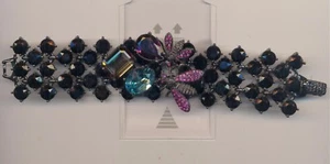 PULSERA DOBLE ABEJA DE CRISTAL FIRMADA OSCAR DE LA RENTA EE. UU. - Imagen 1 de 2