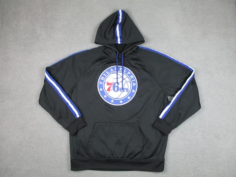 Philadelphia 76ers Sweater Adult Extra Large Black Hoodie Basketball NBA Mens Cover