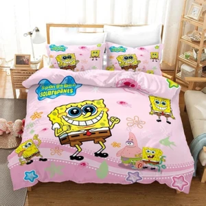 SpongeBob Squarepants Funny Full Bedding Duvet Cover Set (4pcs) - Picture 1 of 1