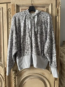 Athleta Sz Large Printed Balance Hoodie Sweat Yoga Commute Jacket Grey - Picture 1 of 3