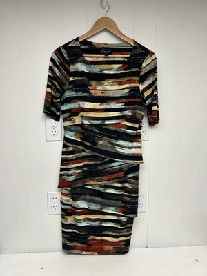 Vestido Connected Apparel estampado abstracto para mujer talla 8 usado en excelente estado Foto 1 de 4