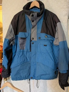  Inside Edge Ski Jacket Mens Blue Sz Med. Warm Winter Coat Full Zip Snaps Lined - Picture 1 of 17